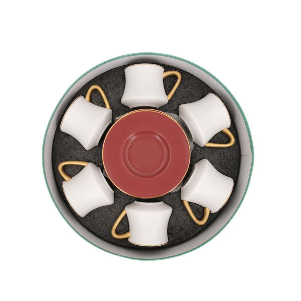 DIP69 6Cup Saucer Red+White ANGELA 8c