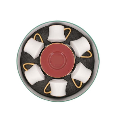 DIP69 6Cup Saucer Red+White ANGELA 8c