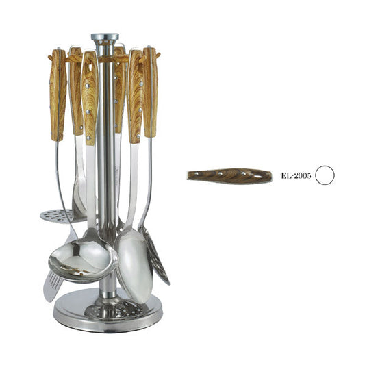 EL2005 ELEGANT 7p ToolSet Dk Wood Dots6c