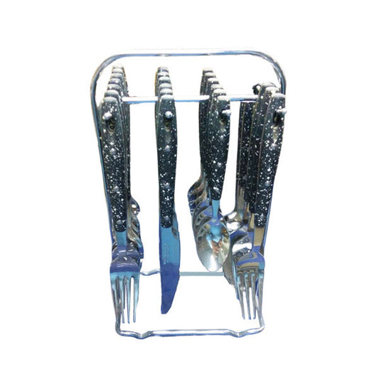 EL2012 ELEGANT 24p Cutlery Black Dots12c