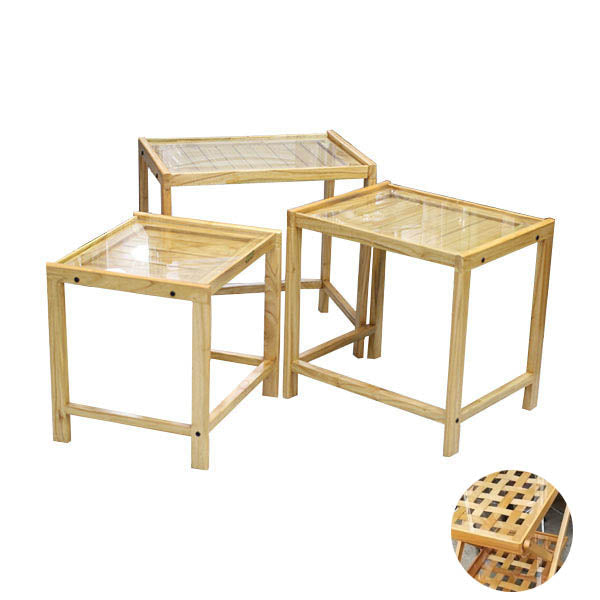 ET88006 Mat 3pcs Table Set Beige Wood