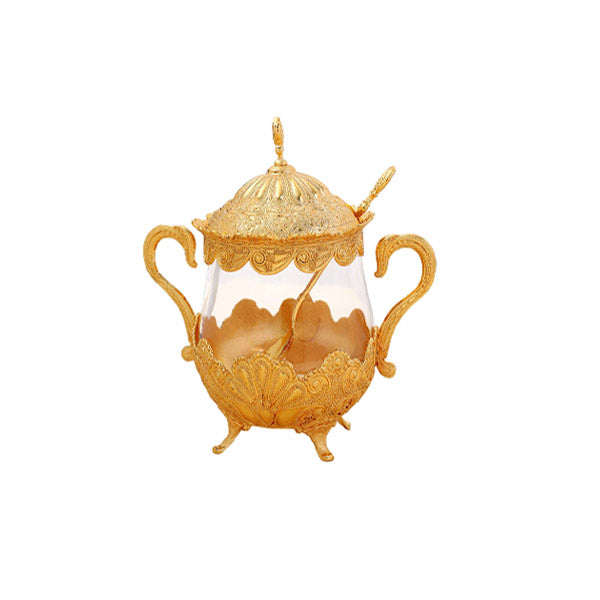 JWG-039 Glass Suger Pot Golden 48c