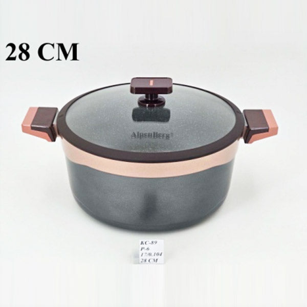 KC89 28cm Pot Glass-L Gray-Copper 6c