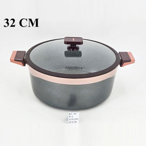 KC90 32cm Pot Glass-L Gray-Copper 4c