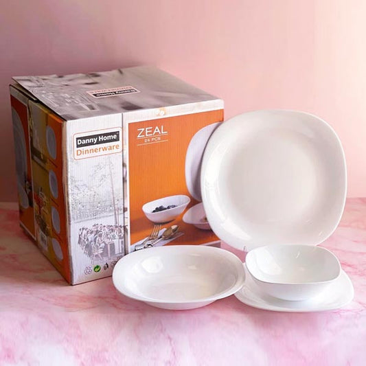 LF24W White 24Pcs Dinner Set 2c