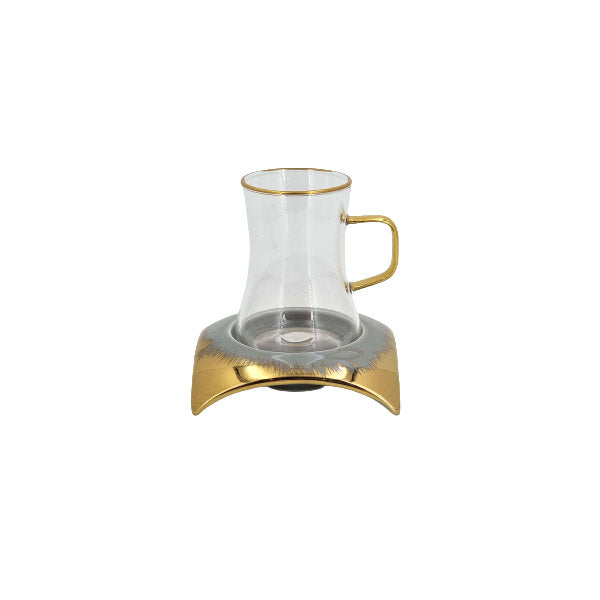 MG299 6pcs Kawa CupSaucer GreyGold - An