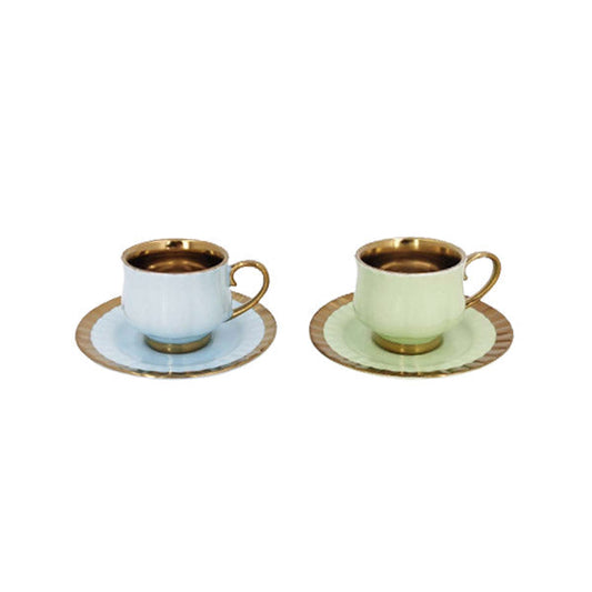 MG209 6Pcs Cup Saucer - Green ANGELA