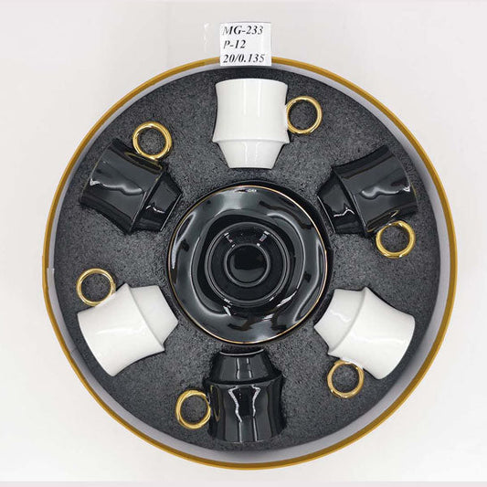 MG233 6pcs CupSaucer B/W ANGELA 12c