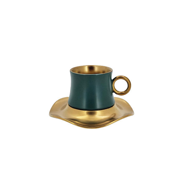 MG286 6pcs Kawa CupSaucer Greengold - An