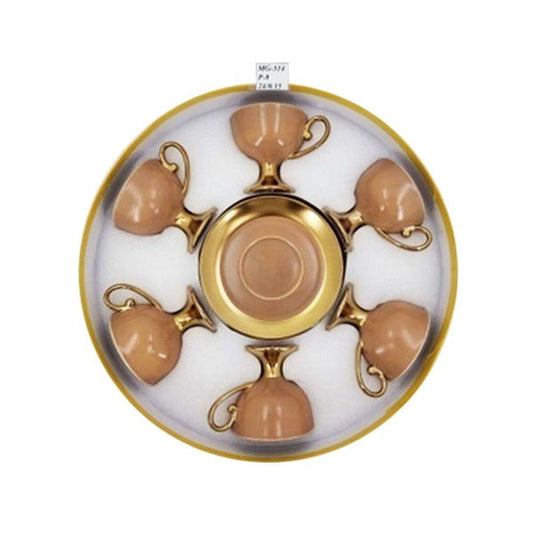MG314 6pcs Cup Saucer Brown-C 8c