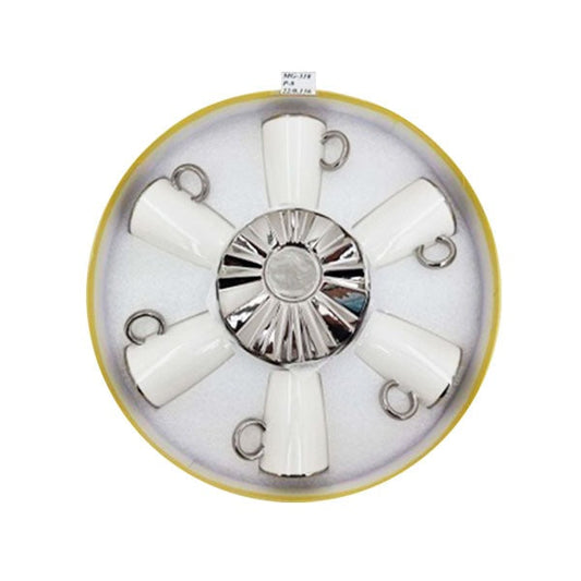 MG318 6pcs Cup Saucer Whilte-Long 8c