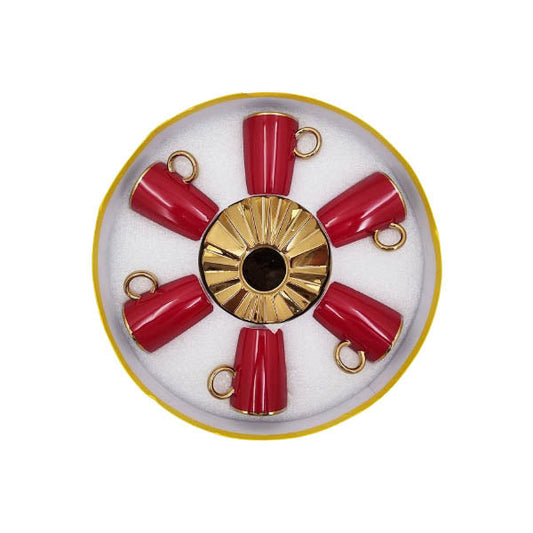 MG330 6pcs Cup Saucer Gold+Red ANGELA 8c