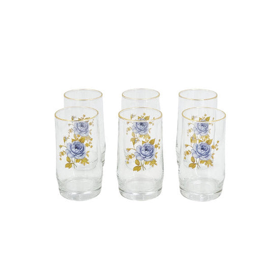 MK180 Blue Rose 6 Piece Water Glass Set