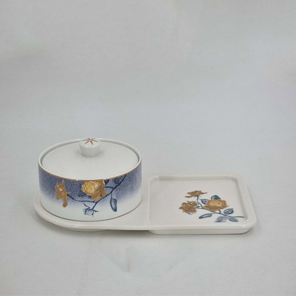 MK126 Bowl W-Plate Flower 12c