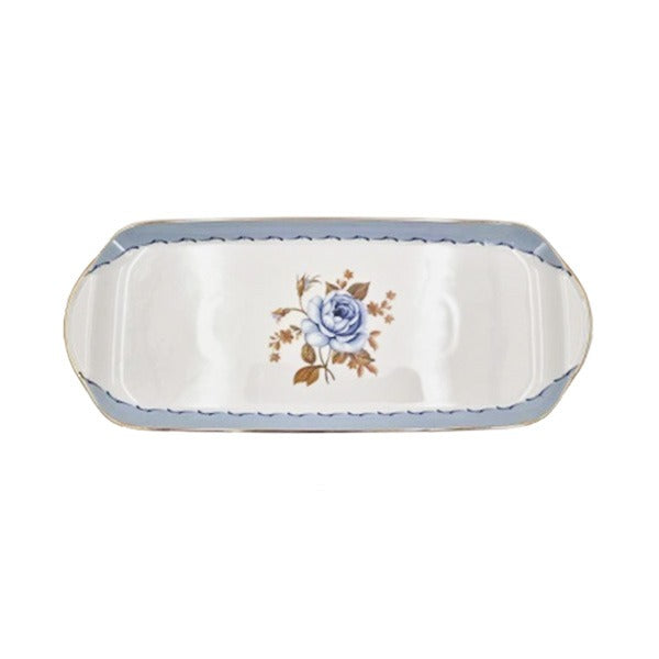 MK193 10.50"Oblong Platter BlueRose 24c