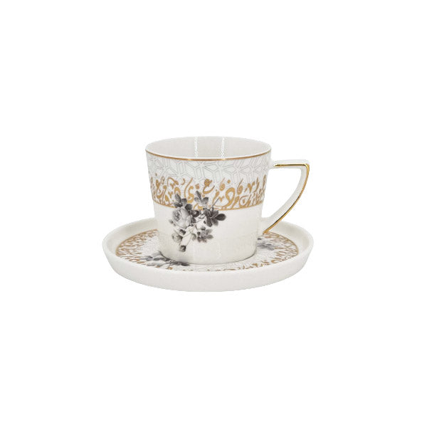 MK229 6Pcs CupSaucer Arabicword ANGELA