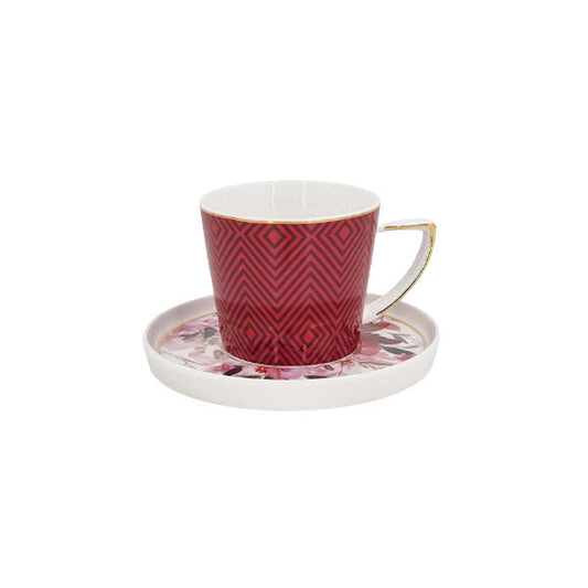 MK45 Cup Saucer Set Red Angela 8c