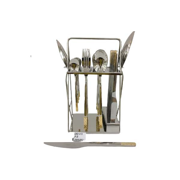 QQ151 Cultery Set Block 26 Piece Silver Gold