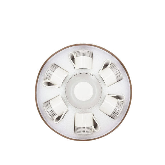 RM323 Gray Border Cup Saucers Set