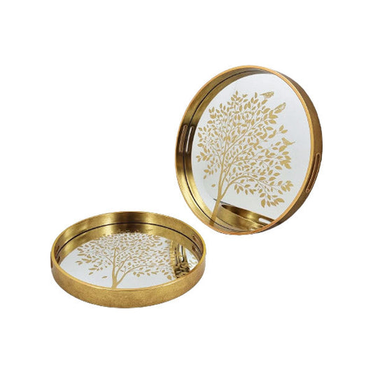 RY140 2 Pcs Round Serving Tray Angela 4c