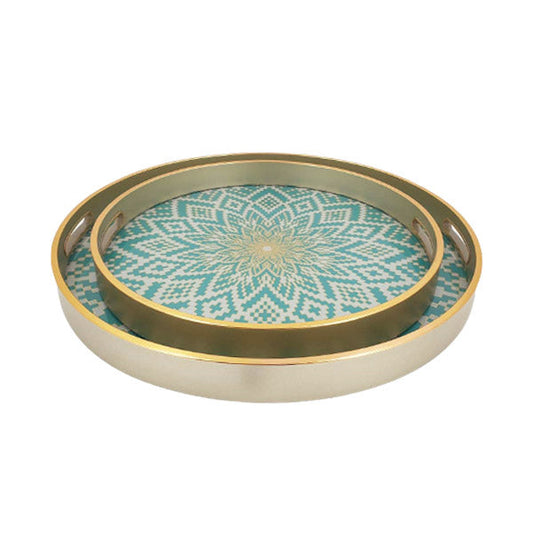 RY04 2Pcs Round Serving Tray Angela 4c