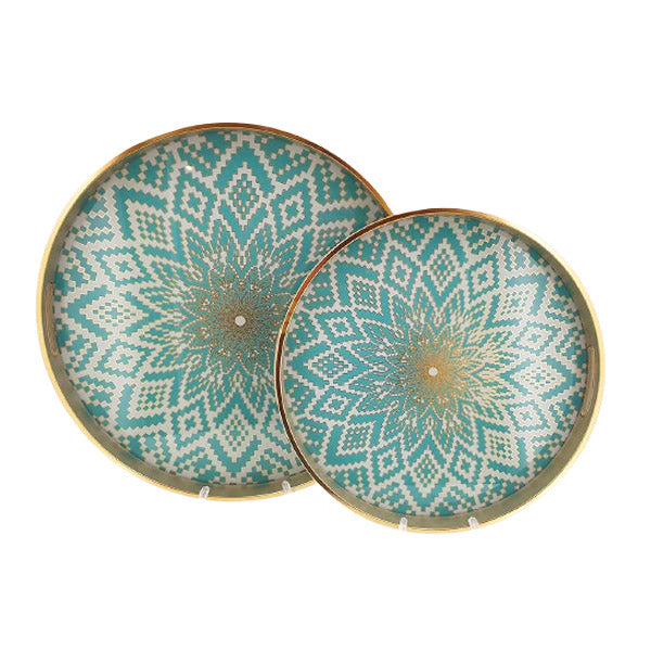 RY04 2Pcs Round Serving Tray Angela 4c