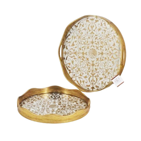 RY286 2Pcs Round Serving Tray Set 6c