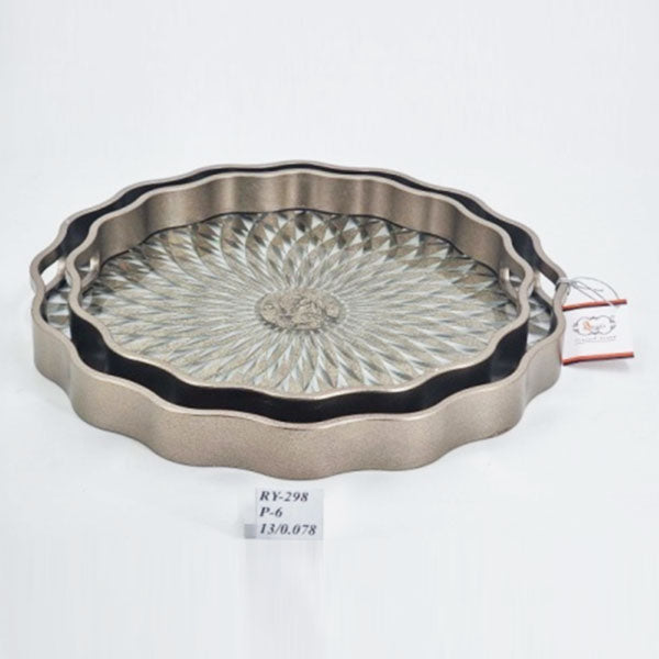 RY298 2Pcs Round Serving Tray Set 6c