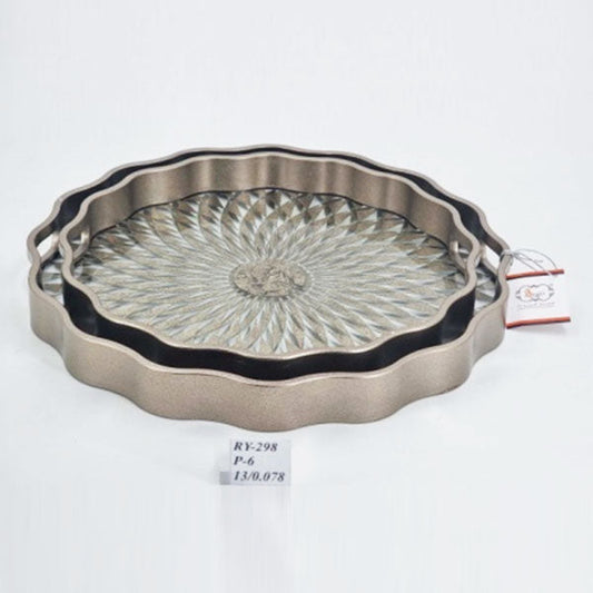 RY298 2Pcs Round Serving Tray Set 6c