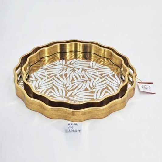 RY301 2Pcs Round Serving Tray Set 6c