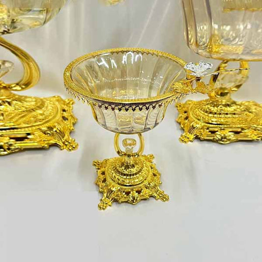 SJ1063S Oval Glass Bowl WStand(G)6c