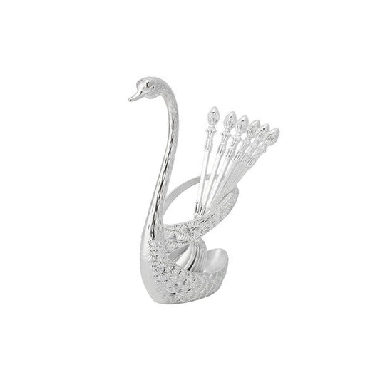 SQ-015 Swan 6pcs Spoon Set Silver 100c
