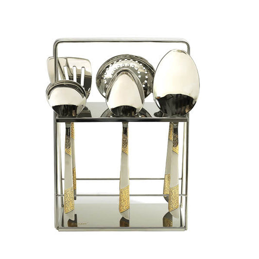 SS13-6G ELEGANT 6PS Linetext SPOON SET6c