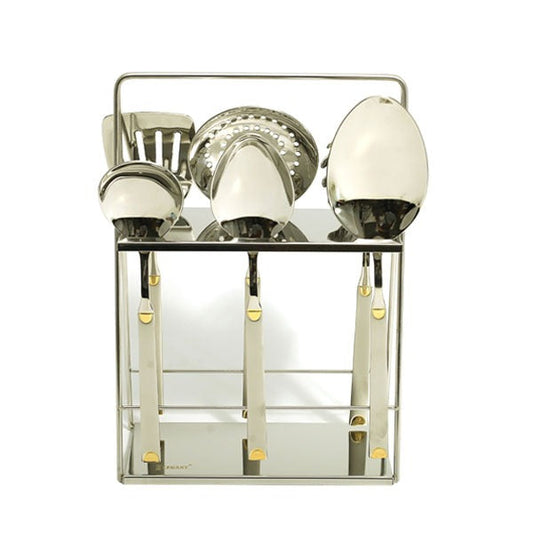 SS15-6G ELEGANT 6PS HalfDot SPOON SET 6c