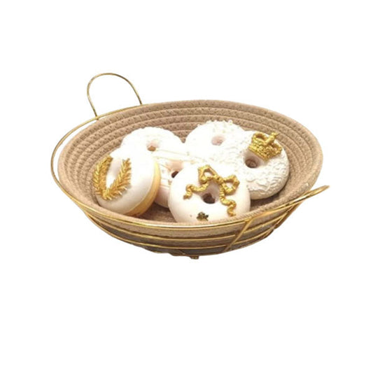 STM-001 Bread Basket Round Gold 48c