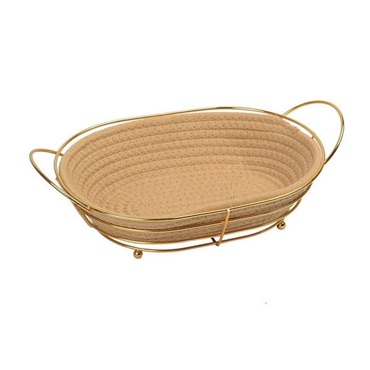 STM-002 Bread Basket Oval Gold 48c