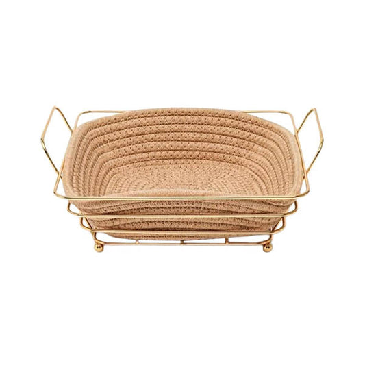 STM-003 Bread Basket Rect Gold 48c