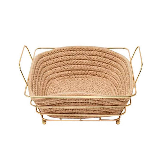 STM-004 Bread Basket Sqr Gold 48c