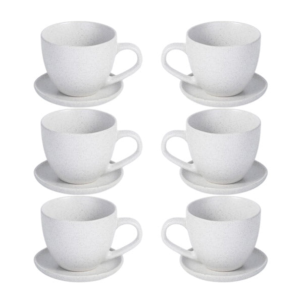 T12-08 6Pcs Cup Saucer Set 300ml 6c