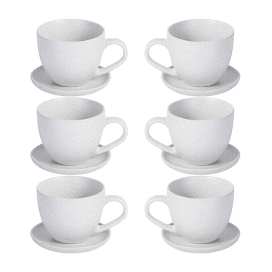 T12-08 6Pcs Cup Saucer Set 300ml 6c