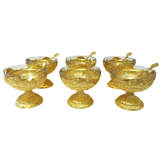 TA1708 6Pcs Ice Cream Piali + Spoon ORCH