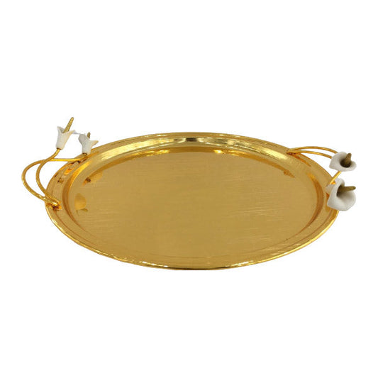 TA2568 G Round Lily Tray L Orchid 8c