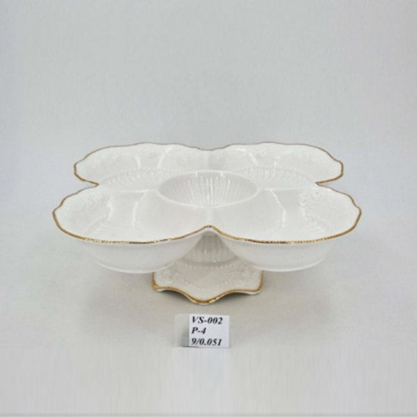 VS002 5-Snack Dish W-Base (29x29x11) 4c