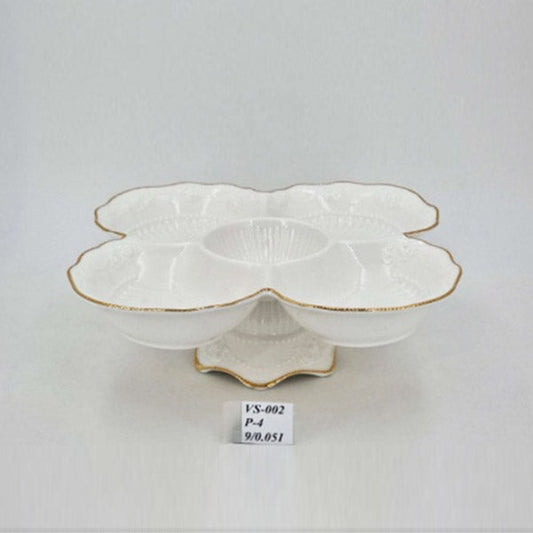 VS002 5-Snack Dish W-Base (29x29x11) 4c
