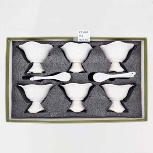 VS006 12Pcs Ice Cream Set White 6c