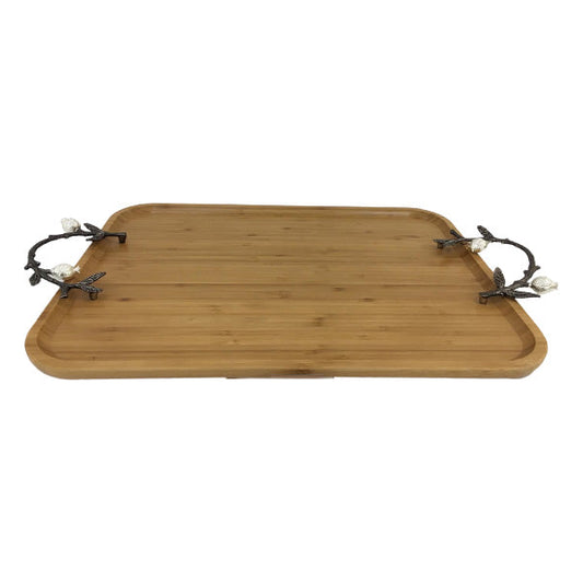 WB1050 Rect Tray Wood Lrg  ORCHID 6c