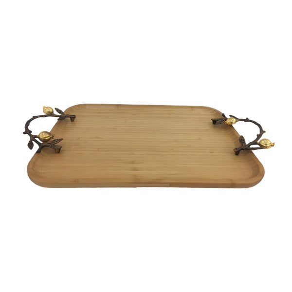 WB1052 Rect Tray Wood Med  ORCHID 6c
