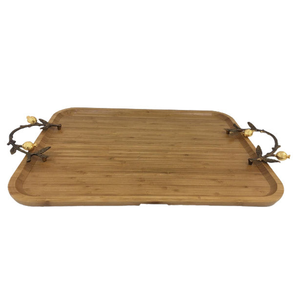 WB1053 Rect Tray Wood Lrg ORCHID 6c