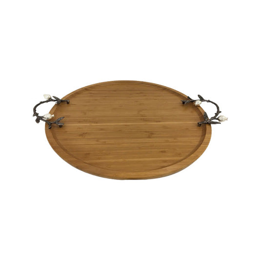 WB1060 Round Tray Wood Sml ORCHID 12c