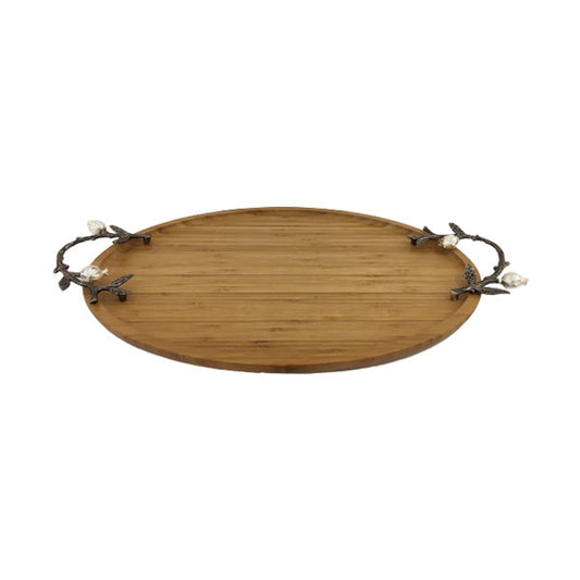 WB1066 Oval Tray Wood Sml ORCHID 12c
